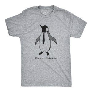 Mens Formal Chicken T Shirt Funny Penguin Suit Tuxedo Tie Joke Tee For Guys - Crazy Dog Men's T Shirt - 1 of 4