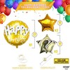 KatchOn, Gold Happy Birthday Balloon Set - 23 Inch, Big, Pack of 5 | Happy Birthday Mylar Balloons, Black And Gold Party Decorations - 3 of 4