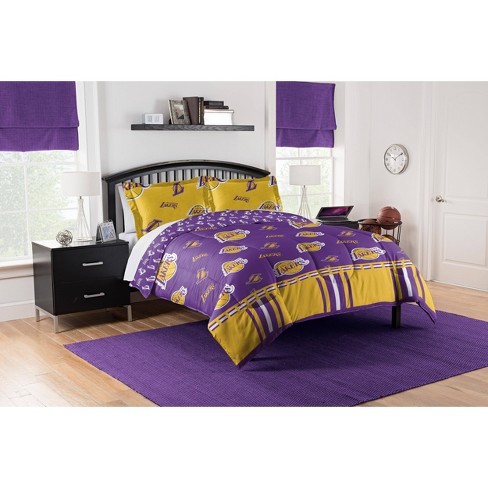 lakers queen bedding