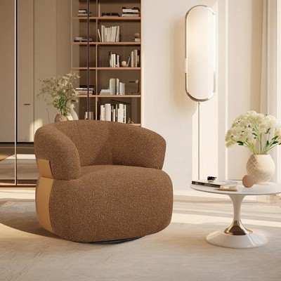 Nebula Vortex 33.1''Swivel Barrel Accent Chairs Upholstered Living Room Round Armchair