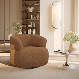 Nebula Vortex 33.1''Swivel Barrel Accent Chairs Upholstered Living Room Round Armchair - 1 of 4