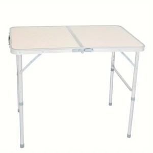 GlasFlength Folding Tables Compact Outdoor Table Portable Simple Fashion Design for Active Lifestyle Adventures, Beige, 25.2"*16.93"*21.65" - 1 of 4