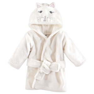 Hudson Baby Infant Girl Plush Animal Bathrobe, Kitty, 0-9 Months - 1 of 1