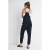 Hello Miz Women's  Casual V Neck Adjustable Straps Maternity Jogger Jumpsuit with Pockets - 3 of 4