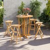 Tangkula Outdoor Bar Stools Set of 4 w/ Countered Seat & Footrest Patio Bistro Stools - 2 of 4