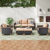 Syemin Patio Seating Sets, 7 Piece Outdoor Sectional Furniture Set with Cushions for Garden, Balcony, and Backyard, Beige, 23.8"*30"*30.7" - 3 of 4