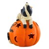 Transpac 6.25 In Halloween Cat Light Up Pumpkin Stars Moon Animal Figurines - 2 of 3