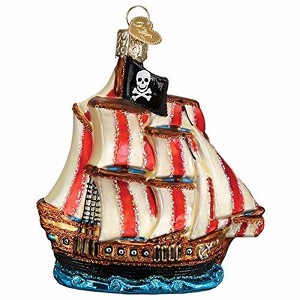 Old World Christmas Blown Glass Ornament for Christmas Tree, Pirate Ship - 1 of 1