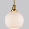 Claxy Milk Glass Globe Gold Pendant Light for Kitchen Rod-Hung - 3 of 4