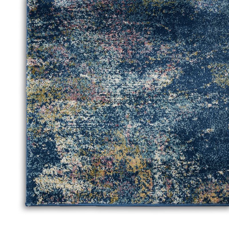 Nourison Fusion FSS17 Blue/Pink/Yellow Colored Area Rug, 4 of 11