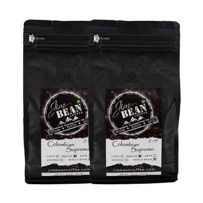 Jim Bean Coffee 14 oz Colombian Supremo Whole Bean Coffee - Pack of 2