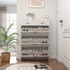 Shoe Cabinet Storage for Entryway, Narrow Shoe Cabinet with Drawer, 4 Tier Wood White Flip Down Shoe Rack, Slim Shoe Storage Cabinet for Hallway - 4 of 4