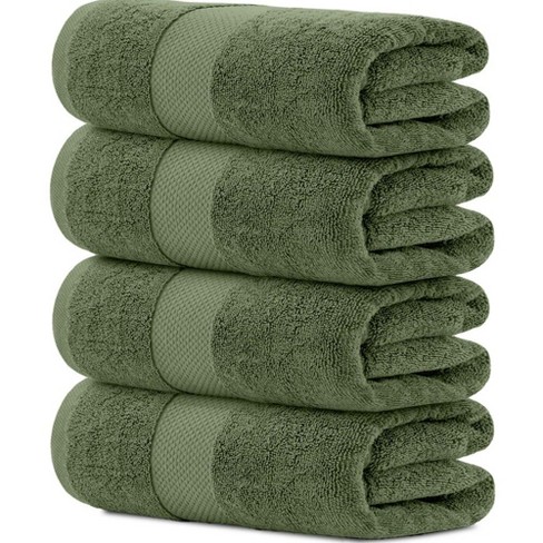 White Classic Luxury 100% Cotton Bath Towels Set Of 4 - 27x54