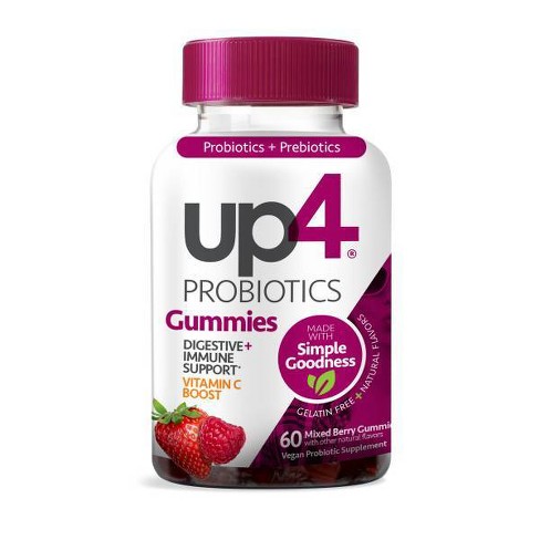 UP4 Probiotic + Prebiotic Vegan Gummies - Mixed Berry - 60ct - image 1 of 4