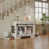 47" Dog Furniture Crate w/ 2 Storage Draws & Removable Divider & Triple Door Design for Large/Medium/Small Dogs - 2 of 4