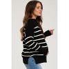Pinkblush Black Striped Drop Shoulder Maternity Sweater - 3 of 4