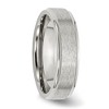 Black Bow Jewelry 6mm Stainless Steel Brushed Center Ridged Edge Standard Fit Band - 4 of 4