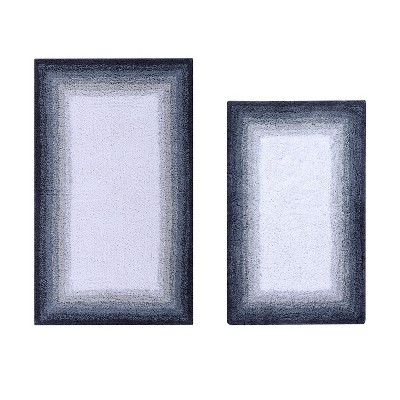 Torrent Collection 2 Piece 100% Soft Cotton Tufted Weave Bath Rug Set, Ombre Pattern, Super Soft & Absorbent, Machine Washable Bathroom Mats