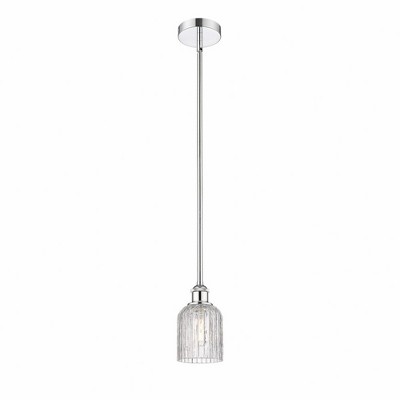 Bridal Veil - 1 Light Stem Hung Mini Pendant In Art Deco Style-8.5 Inches Tall and 5 Inches Wide