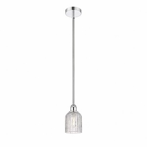 Bridal Veil - 1 Light Stem Hung Mini Pendant In Art Deco Style-8.5 Inches Tall and 5 Inches Wide - 1 of 1