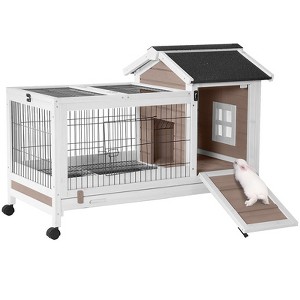 Aivituvin Rabbit Hutch | Outdoor Bunny Cage (Inner Space 4.84ft²)-AIR24-B - 1 of 4