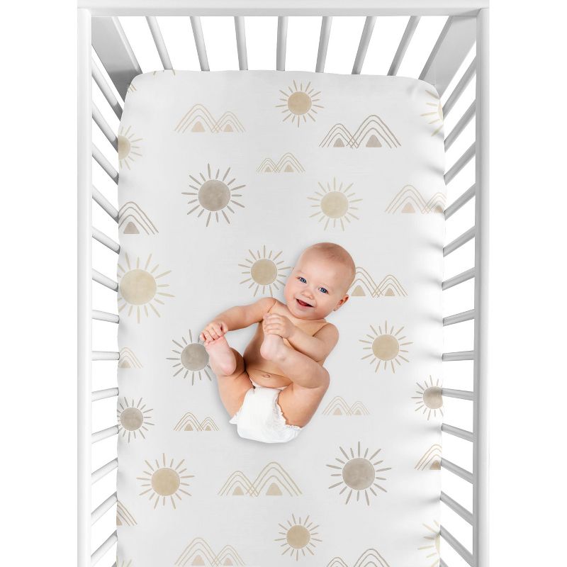 Sweet Jojo Designs Boy or Girl Gender Neutral Unisex Baby Fitted Crib Sheet Desert Sun Beige and Taupe, 5 of 8