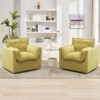 Oversized Swivel Accent Barrel Chair for Living Room, Upholstered Sofa Chair Reading Chairs, Comfy Modern Chair Linen Fabric Swivel Chair Armchair - 4 of 4