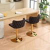 DOMETOUR 2 Pcs Swivel Barstools Adjusatble Seat Height with Gold-plating Base Velvet Upholstered Bar Stools for Home Pub and Kitchen Island - 4 of 4