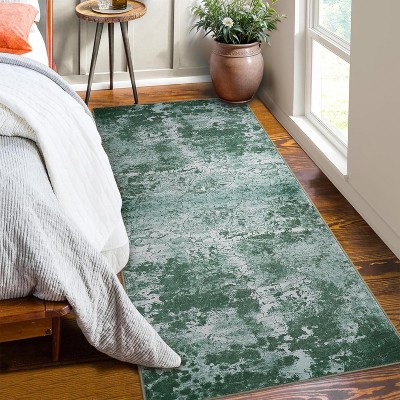 Modern Washable Low Pile Rugs - Soft Abstract Carpet for Living Room, Bedroom, Dining Room, Apartment & Bathroom - Neutral Design for Hardwood Floors