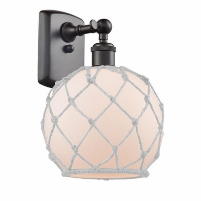 Farmhouse Rope - 1 Light Wall Sconce In Industrial Style-13 Inches Tall and 8 Inches Wide
