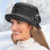 Collections Etc Crochet Flower Textured Knit Full Brimmed Hat - 2 of 4