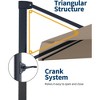 Jojoka 10x10ft Cantilever Patio Umbrella,Large Rectangle Umbrella 360 Rotation Offset Hanging Shade for Patio - 4 of 4
