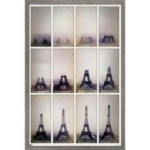 Trends International Eiffel Tower Construction Time Lapse Framed Wall Poster Prints - 1 of 4