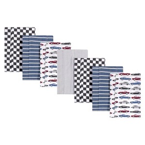 Hudson Baby Infant Boy Cotton Flannel Burp Cloths 7pk, Vintage Cars, One Size - 1 of 3