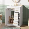 KWPZQEB 24" Bathroom Vanity with Ceramic Sink, Modern Cabinet with Door & Drawer, Free Standing Bathroom Storage Cabinet for Small Bathroom - 3 of 4