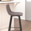 Flash Furniture Caleb Modern Armless 30 Inch Bar Height Commercial Grade Barstools with Footrests and Matte Iron Frames, Set of 2 - 3 of 4