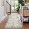 Washable Floral Runner Rug - Ultra-Soft Vintage Print Stain-Resistant Carpet Easy-Clean Distressed Floor Mat for Hallway Laundry Room Bedroom - 4 of 4