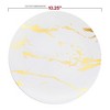 Smarty Had A Party 10.25" White w/ Gold Marble Stroke Plastic Dinner Plates - 120 pcs - 3 of 4