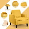 DOMETOUR Linen Fabric Single Armchair, Modern Upholstered Sofa Chair for Living Room Bedroom - 2 of 4