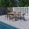 Amazonia Rio 7pc Solid Teak 100% FSC Oval Patio Dining Set Black - 3 of 4
