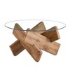 CAVINAS Coffee Tables for Living Room Modern Circular Glass MDF Board Coffee Table Distinctive Tea Table for Dining Room and Bedroom - 2 of 4