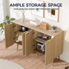 FONTOI 47.2" Cabinet Door with Adjustable Shelf, Sideboard Cabinet with 4 Doors, Buffet Cabinet with Waveform Panel for Dining Room, 47.2*13.8*30 - 3 of 4