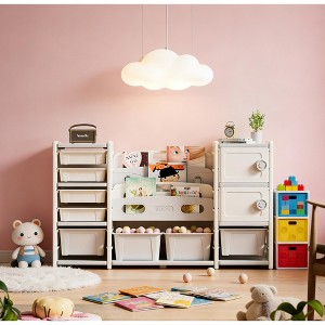 Airsurfer 3-Tier Cream Beige Kids' Storage Organizer Multi-Functional Kids' Storage Solution Toy Organizer for Playroom Organization - 1 of 4