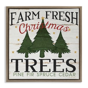 Stupell Industries Farm Fresh Christmas Trees, 18" x 18" - 1 of 4