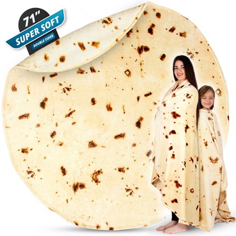 Zulay Giant Burrito Blanket Double Sided Novelty Big Burrito Blanket For Adult And Kids Premium Soft Flannel Round Burrito Tortilla Blanket For Indoors Outdoors Travel Home And More Target