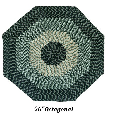 Alpine Stripe Collection 100% Polypropylene Durable & Stain Resistant Double Sided Reversible Indoor Area Utility Octagonal Rug