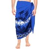 LA LEELA Men's Sarong Bath Swimsuit Pareo Wraps One Size Floral Lapis Beach - 3 of 4