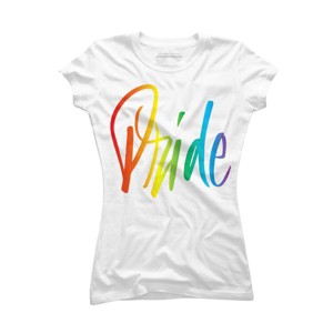 Adult Design By Humans Rainbow Cursive Letters Pride By machmigo T-Shirt - 1 of 2