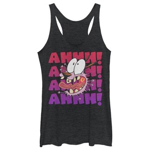 Women's Courage the Cowardly Dog Ahhh! Courage Scream Racerback Tank Top - 1 of 3