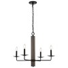 Oakly 4 Light 28" Chandelier - CHA4059 - Black/Walnut - Safavieh - 2 of 4